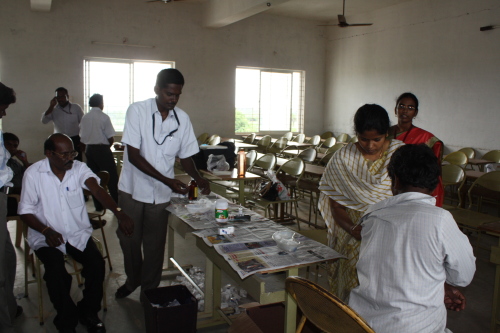 The medical team from Vaccine Point  vaccinating the staff