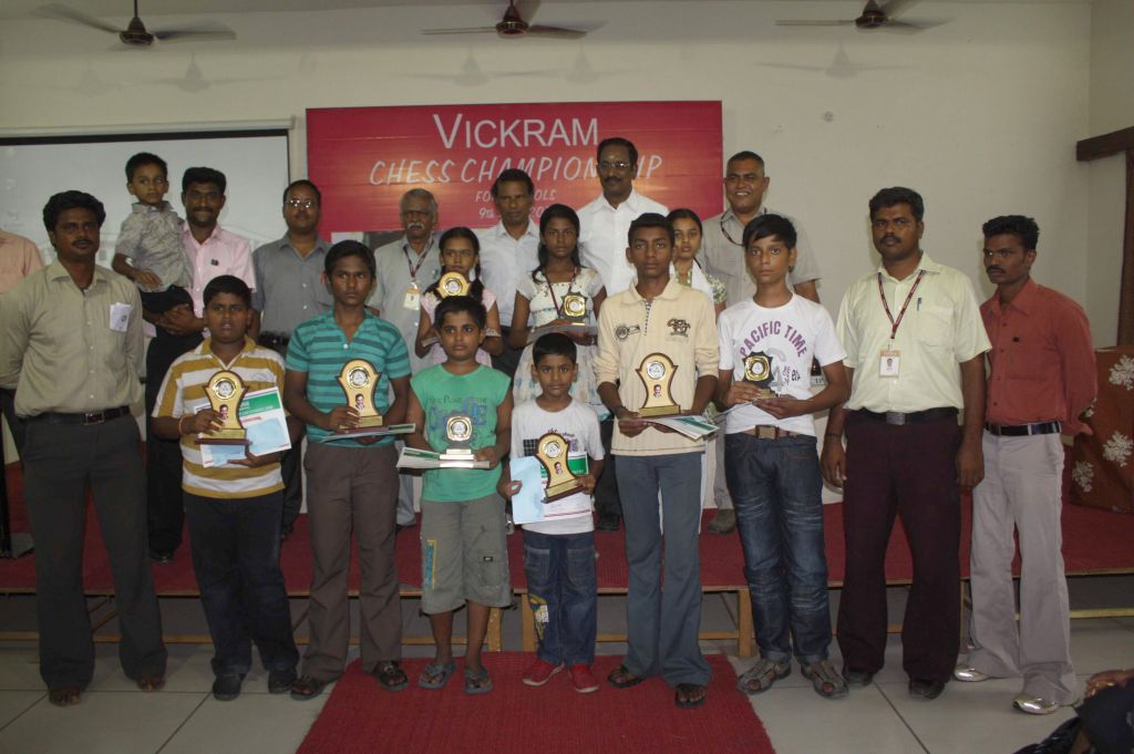 Prize winners of Vickram Chess Championship for Schools- Founders Trophy-2011